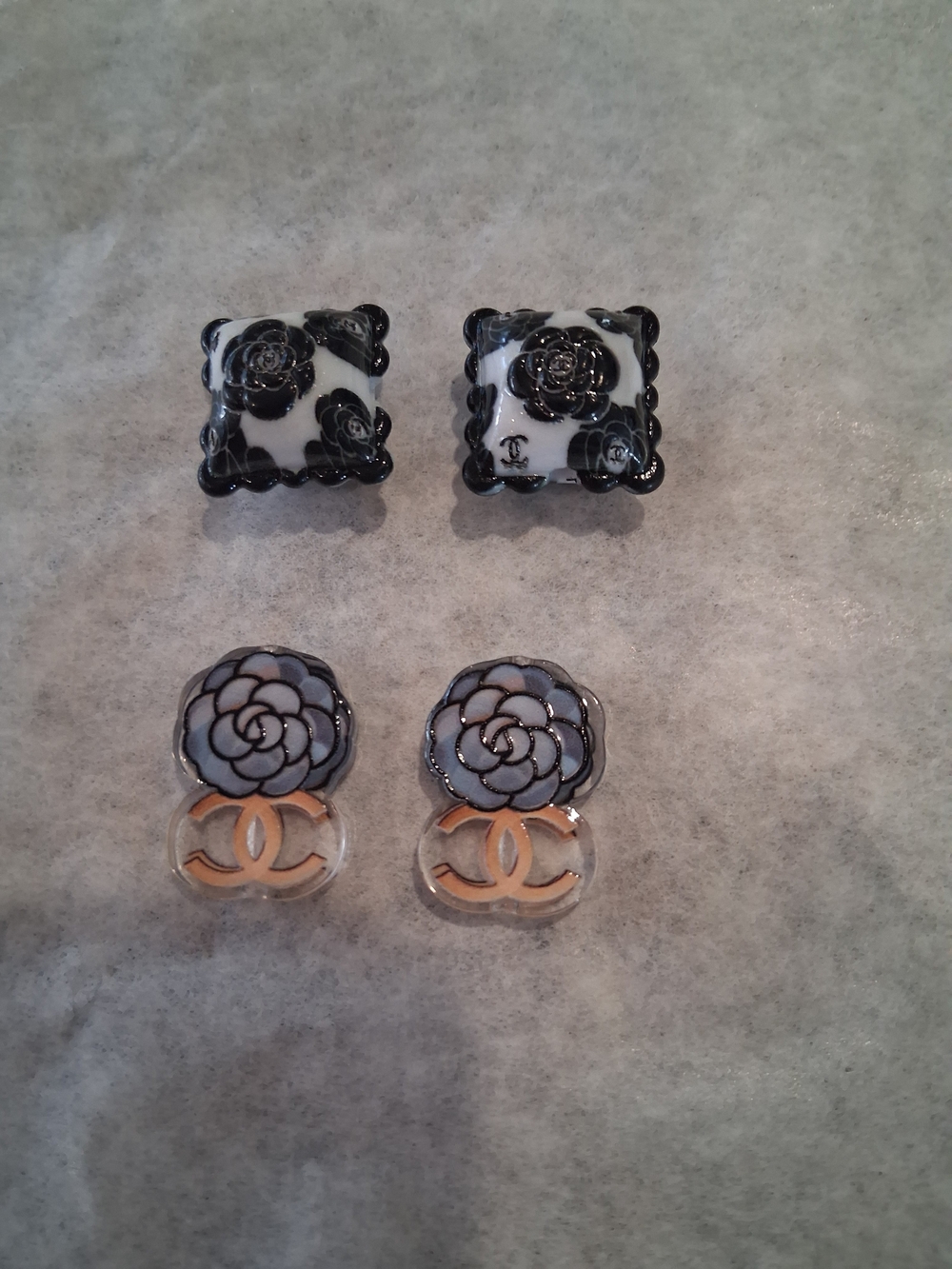 Beautiful inspired Black and White Camellia DIY Beads Great For Creating .